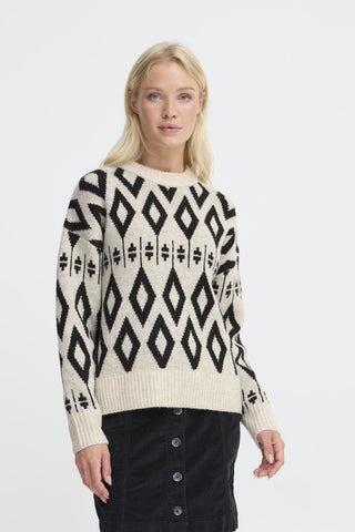 B Young Mirko Jaquard Jumper