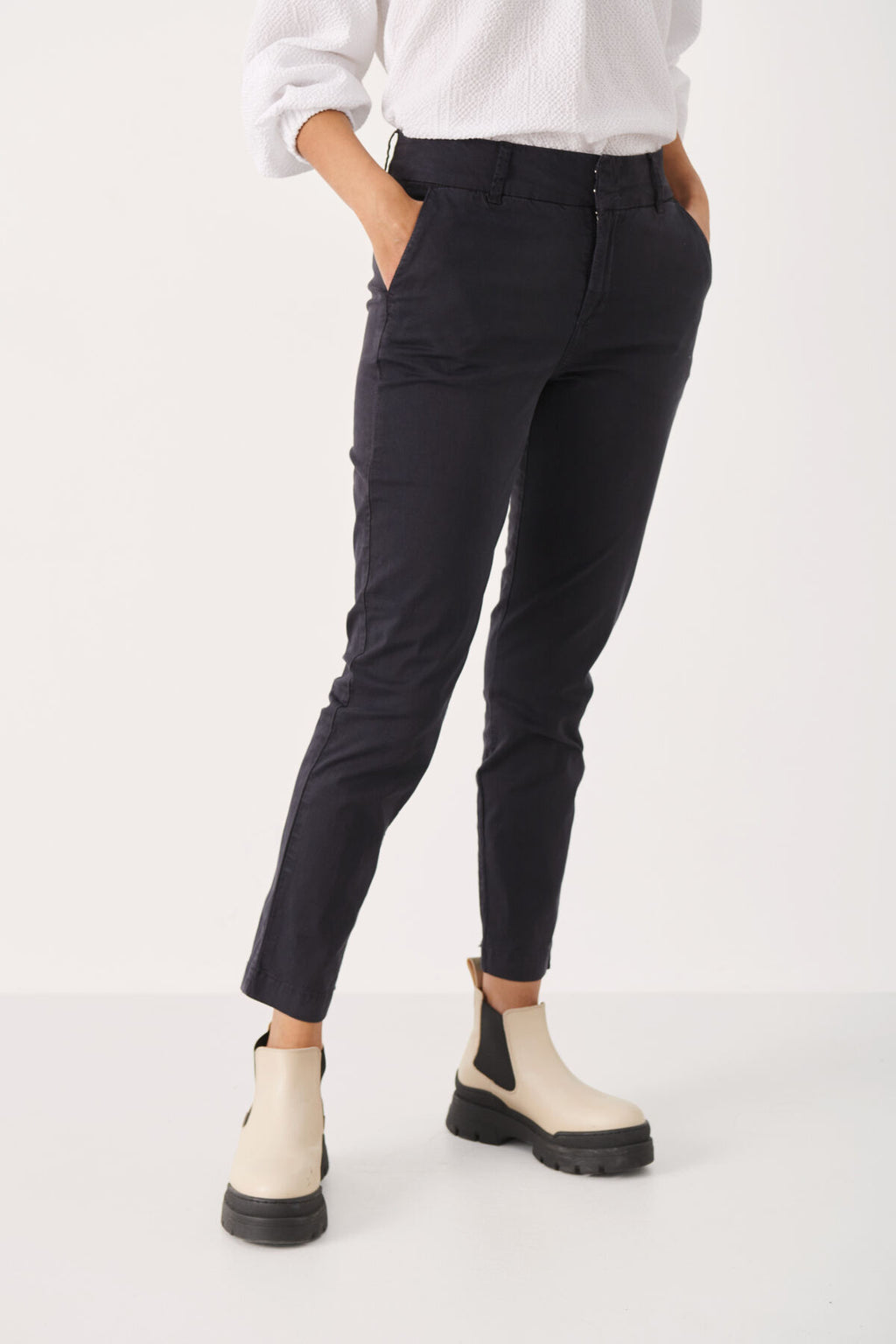 Soffyns Cropped Trousers by Part Two - Black, White