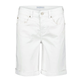 Red Button Relax Shorts with Button Fastening