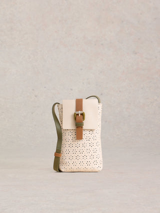 White Stuff Clara buckle Leather Phone Bag
