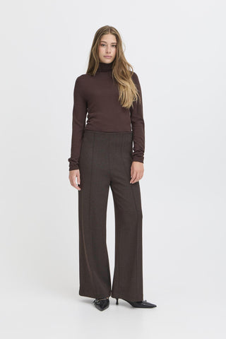 Ichi Kate Jacquard Wide Leg Trousers