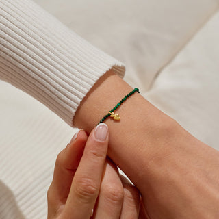 Joma 9452 Mini Charms Malachite Double Heart Gold Plated Bracelet