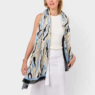 Katie Loxton Printed Scarf Abstract Zebra