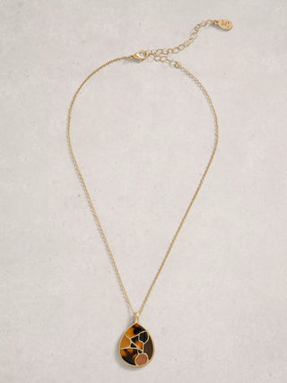 White Stuff Mosaic Tile Drop Necklace