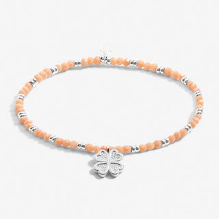 Joma jewellery 6817 Boho Beads Flower Orange And Silver Bracelet