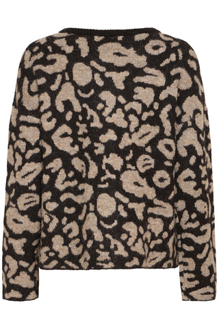 Ichi Kamara Animal Print Cardigan