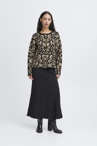 Ichi Kamara Animal Print Cardigan