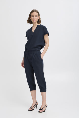 B Young Falakka Linen Blend Capri Trousers