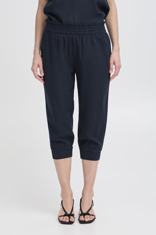 B Young Falakka Linen Blend Capri Trousers