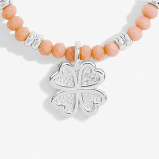 Joma jewellery 6817 Boho Beads Flower Orange And Silver Bracelet