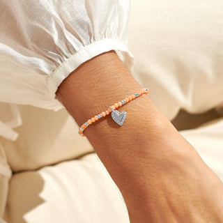 Joma Jewellery 6809 Boho Beads Heart Orange And Silver Bracelet