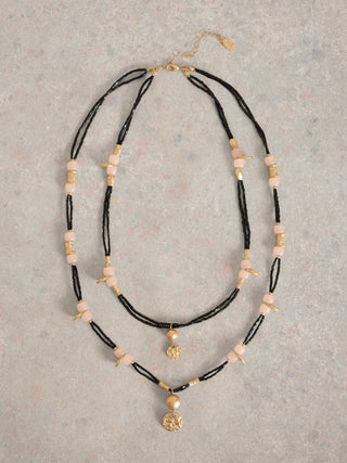 White Stuff Flora Charm Bead Necklace