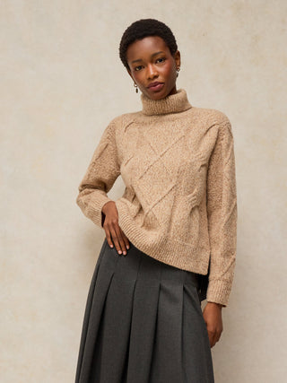White Stuff Cable Roll Neck Jumper