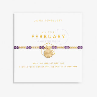 Joma Jewellery 6133 A Little Birthstone February Amethyst Gold Bracelet