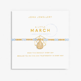 Joma Jewellery 6134 A Little Birthstone March Aqua Gold Bracelet
