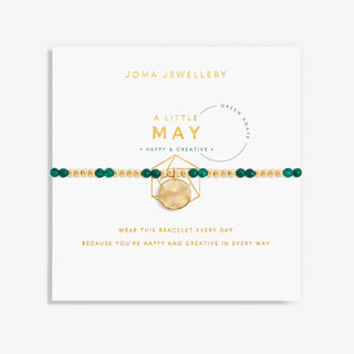 Joma Jewellery 6136 A Little Birthstone May Green Agate Gold Bracelet