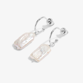 Joma Jewellery 6213 Lumi Pearl Hoop Earrings Silver