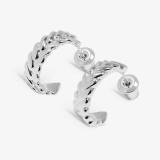 Joma Jewellery 7603 Soul Shine Plaited Silver Hoop Earrings