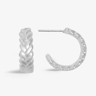 Joma Jewellery 7603 Soul Shine Plaited Silver Hoop Earrings