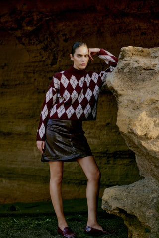 B Young A LIne Faux Leather Skirt