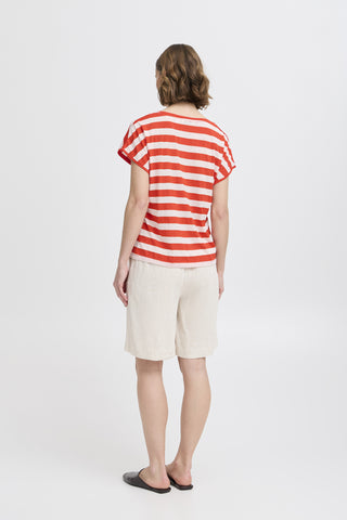 B Young Santo V Neck Striped T-Shirt