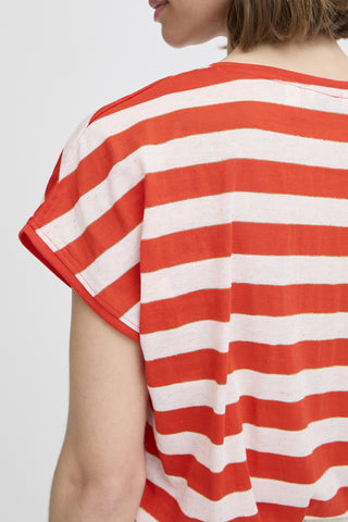 B Young Santo V Neck Striped T-Shirt