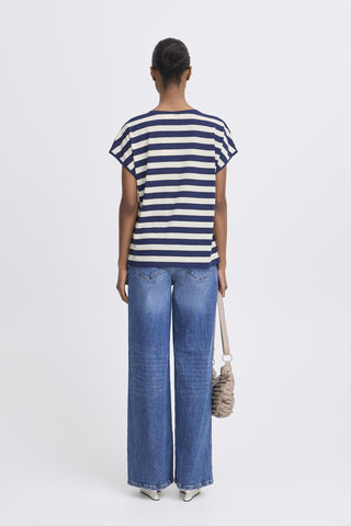 B Young Santo V Neck Striped T-Shirt