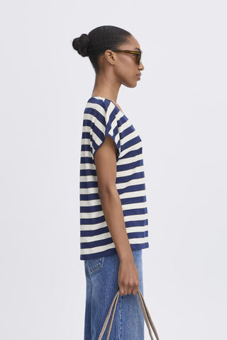 B Young Santo V Neck Striped T-Shirt