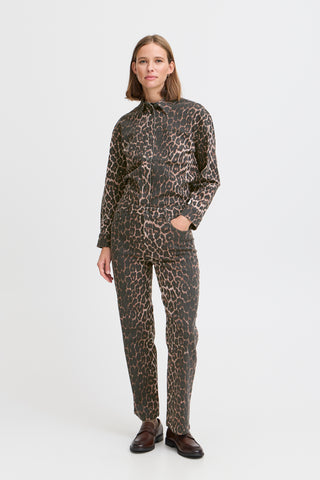 B Young Kenna High Waist Leopard Print Jeans
