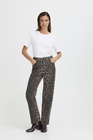 B Young Kenna High Waist Leopard Print Jeans