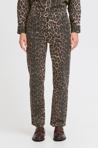 B Young Kenna High Waist Leopard Print Jeans