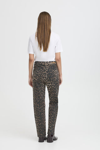 B Young Kenna High Waist Leopard Print Jeans