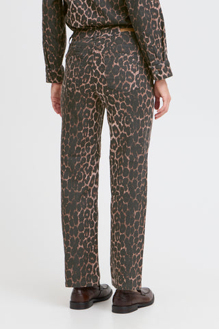 B Young Kenna High Waist Leopard Print Jeans