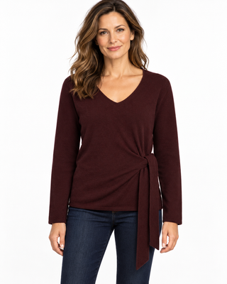 Red Button Sweet Knot Lightweight Jumper