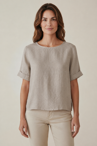 Sasa Button back Linen Top