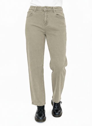 Sasa Canvas Knee Seam Barrel Leg Jeans