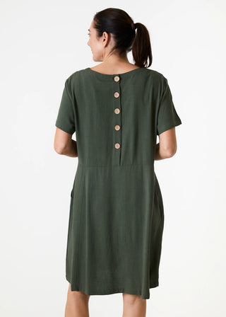Dreams Linen Viscose Panelled Knee Length Dress
