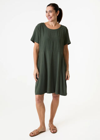 Dreams Linen Viscose Panelled Knee Length Dress