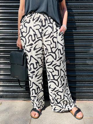 Dreams Squiggle Print Wide Leg Trousers
