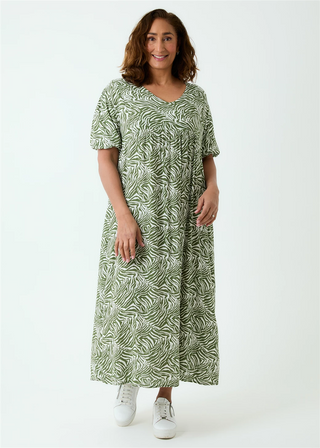 Dreams Mini Zebra Puff Sleeve Maxi Dress
