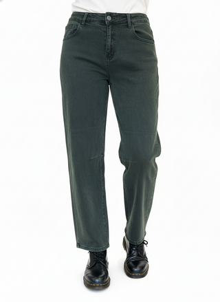 Sasa Canvas Knee Seam Barrel Leg Jeans