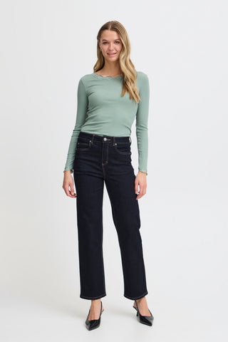 Fransa Lissi Hanna Slim Fit High Waist Straight Leg Jean