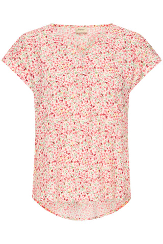 Fransa Heat Capped Sleeve Blouse