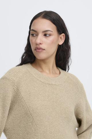 Ichi Ducie Long Sleeved Round Neck Jumper
