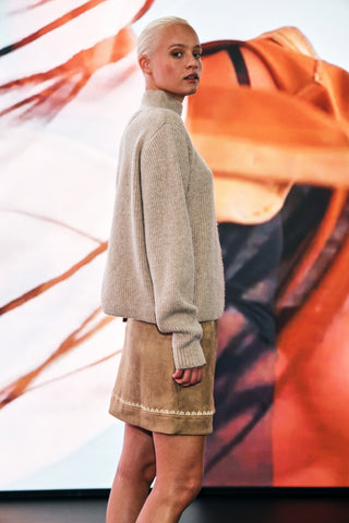 Ichi Ducie Split Back High Neck Jumper