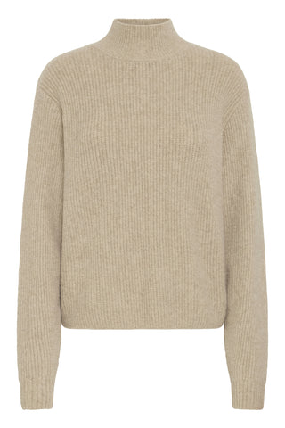 Ichi Ducie Split Back High Neck Jumper
