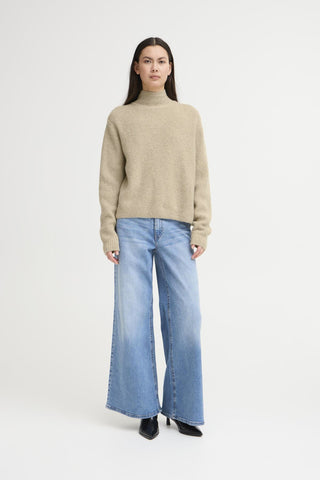 Ichi Ducie Split Back High Neck Jumper