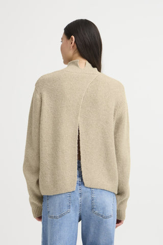 Ichi Ducie Split Back High Neck Jumper