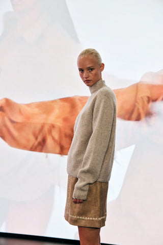 Ichi Ducie Split Back High Neck Jumper