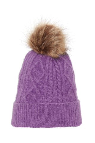 Ichi Cagri Knitted Hat in Lavender